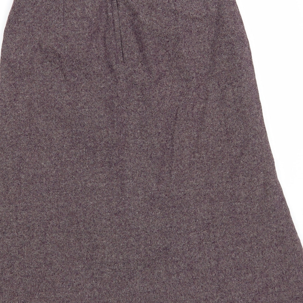 Bay Womens Purple Acrylic A-Line Skirt Size 12 Zip