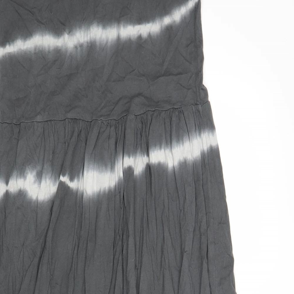 Preworn Womens Grey Tie Dye Cotton Maxi Size M Round Neck Pullover
