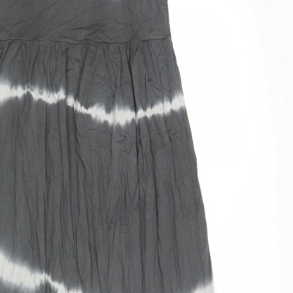 Preworn Womens Grey Tie Dye Cotton Maxi Size M Round Neck Pullover