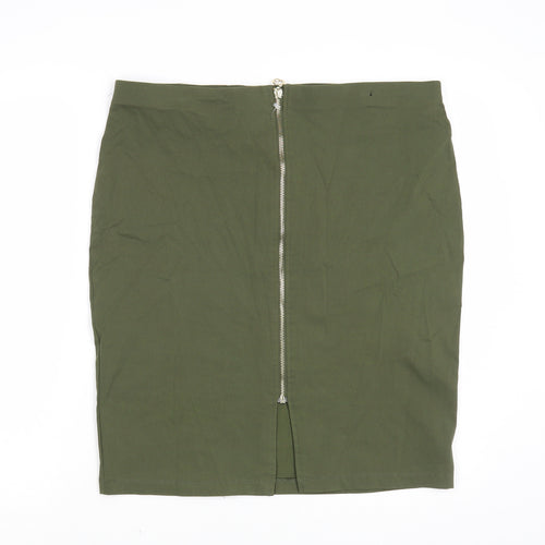 Atmosphere Womens Green Viscose Straight & Pencil Skirt Size 18 Zip