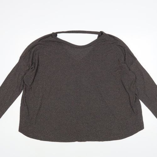 NEXT Womens Grey Boat Neck Viscose Pullover Jumper Size 14