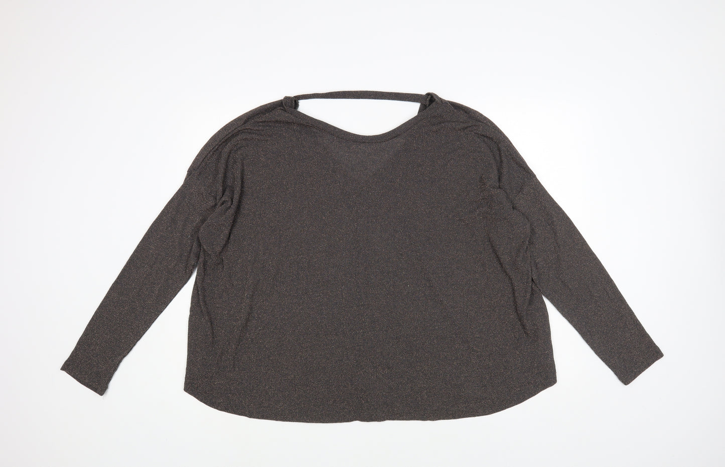 NEXT Womens Grey Boat Neck Viscose Pullover Jumper Size 14