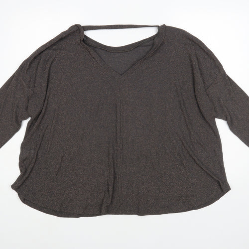 NEXT Womens Grey Boat Neck Viscose Pullover Jumper Size 14
