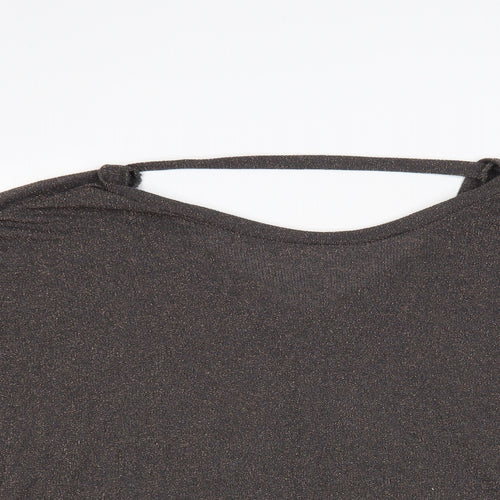 NEXT Womens Grey Boat Neck Viscose Pullover Jumper Size 14