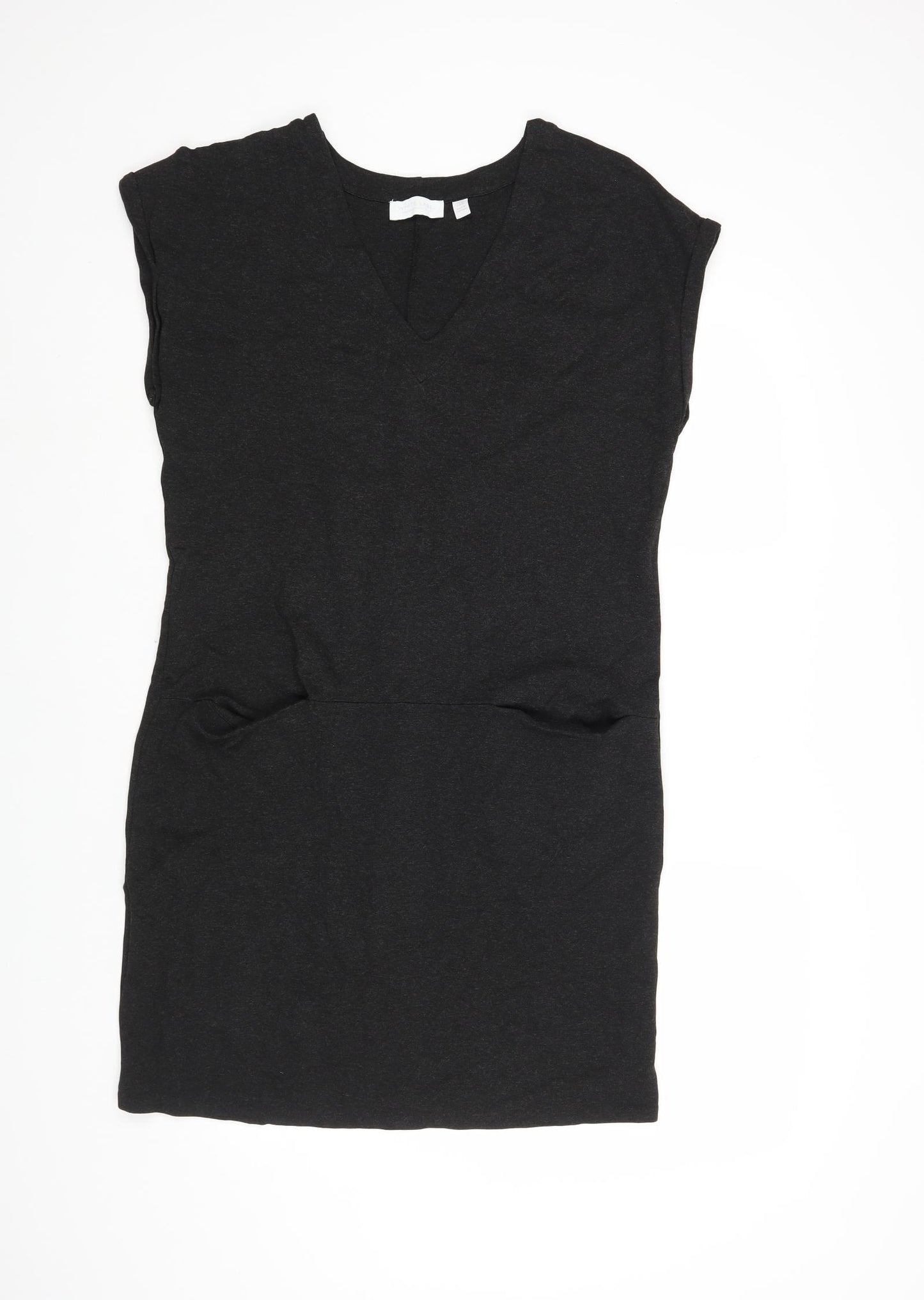 White Label Womens Grey Viscose Sheath Size 14 V-Neck Pullover