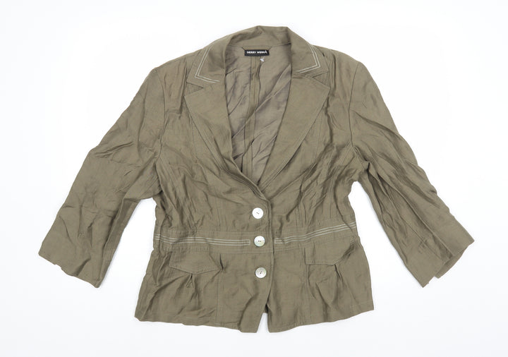 Gerry Weber Womens Beige Jacket Blazer Size M Button