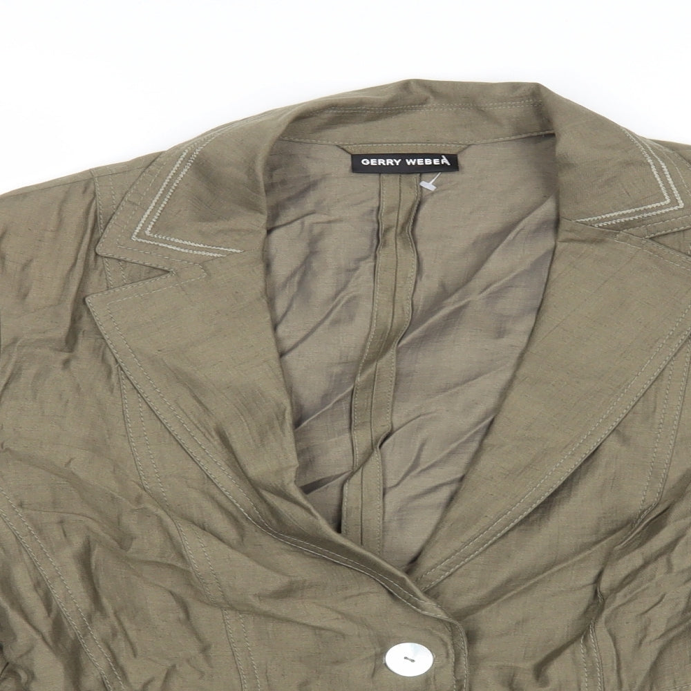 Gerry Weber Womens Beige Jacket Blazer Size M Button