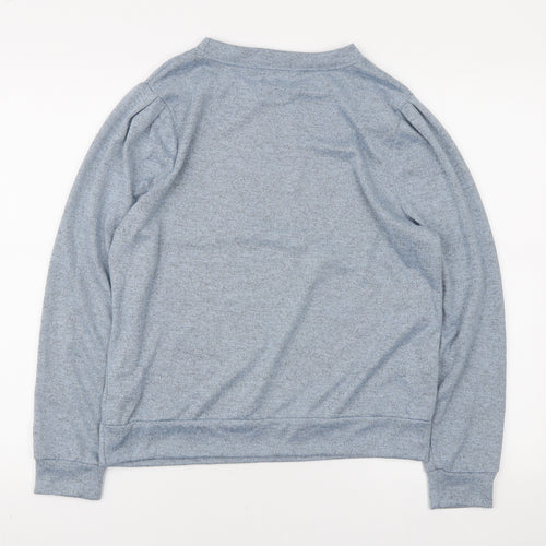 Nutmeg Womens Blue Round Neck Polyester Pullover Jumper Size 12 - Pleated sleeve
