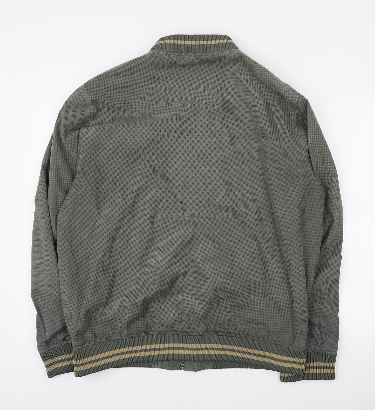 Brook Taverner Mens Green Bomber Jacket Coatigan Size XL Zip