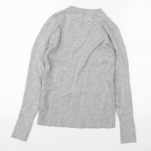 Marks and Spencer Womens Grey Mock Neck Viscose Pullover Jumper Size 6