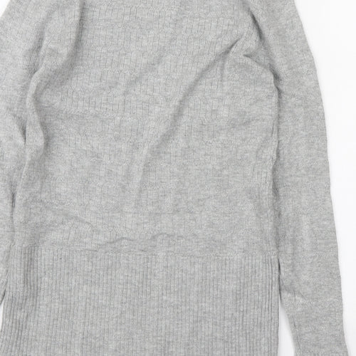 Marks and Spencer Womens Grey Mock Neck Viscose Pullover Jumper Size 6