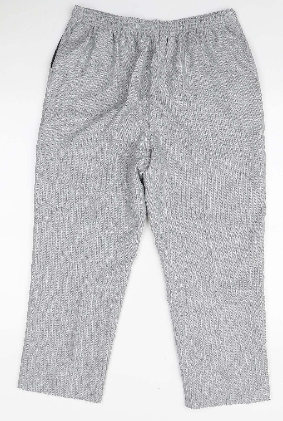 BHS Womens Grey Polyester Trousers Size 14 L22 in Regular