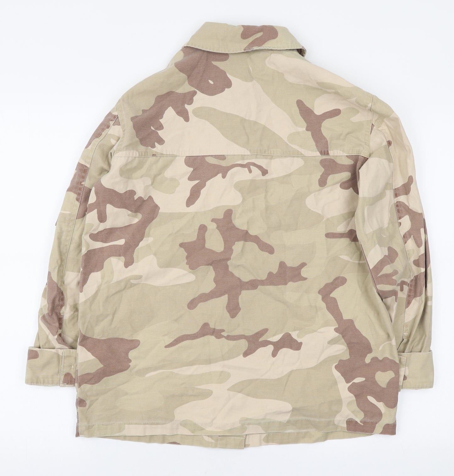 Topshop Womens Beige Camouflage Jacket Size 8 Button