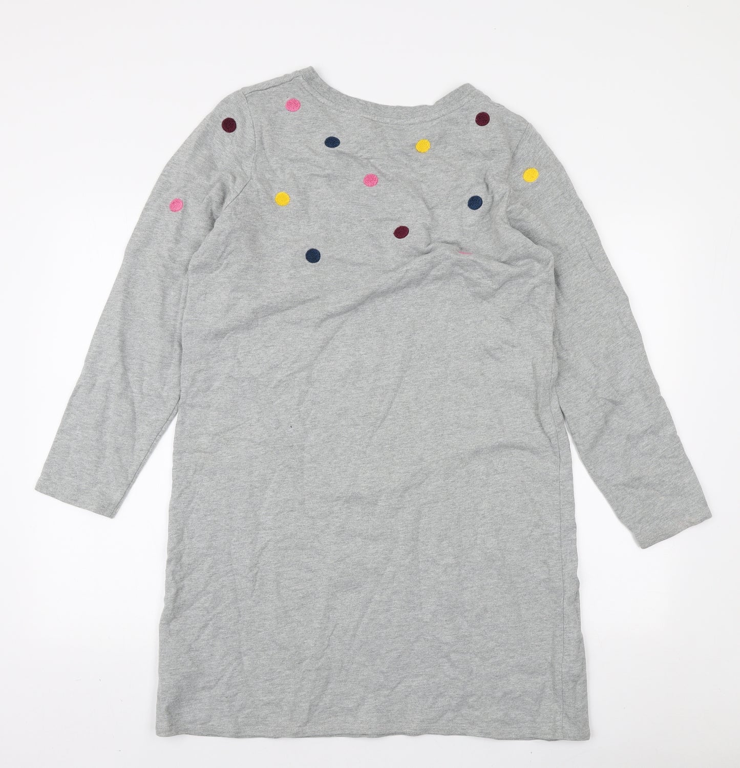 Boden Womens Grey Polka Dot Cotton Top Dress Size 14