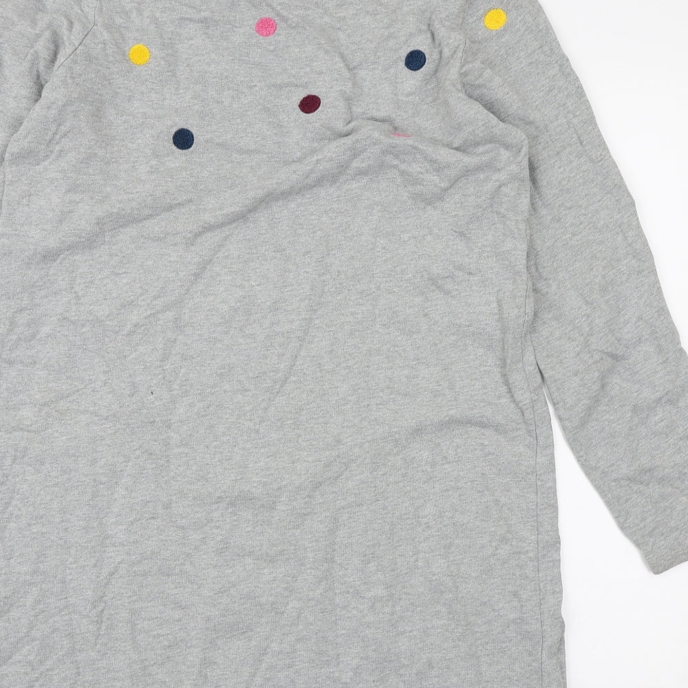 Boden Womens Grey Polka Dot Cotton Top Dress Size 14
