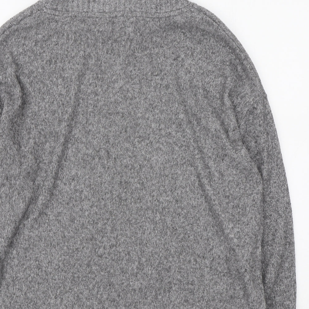F&F Womens Grey High Neck Polyester Henley Jumper Size 10