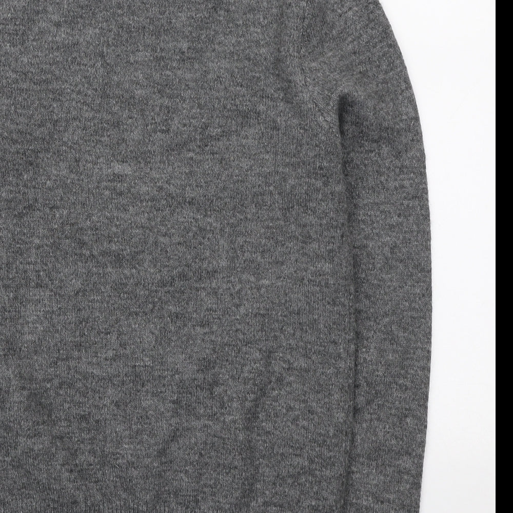 Primark Womens Grey Mock Neck Polyester Pullover Jumper Size XS - Frill Detail