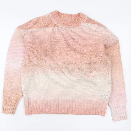 Primark Womens Pink Mock Neck Polyester Pullover Jumper Size 2XS