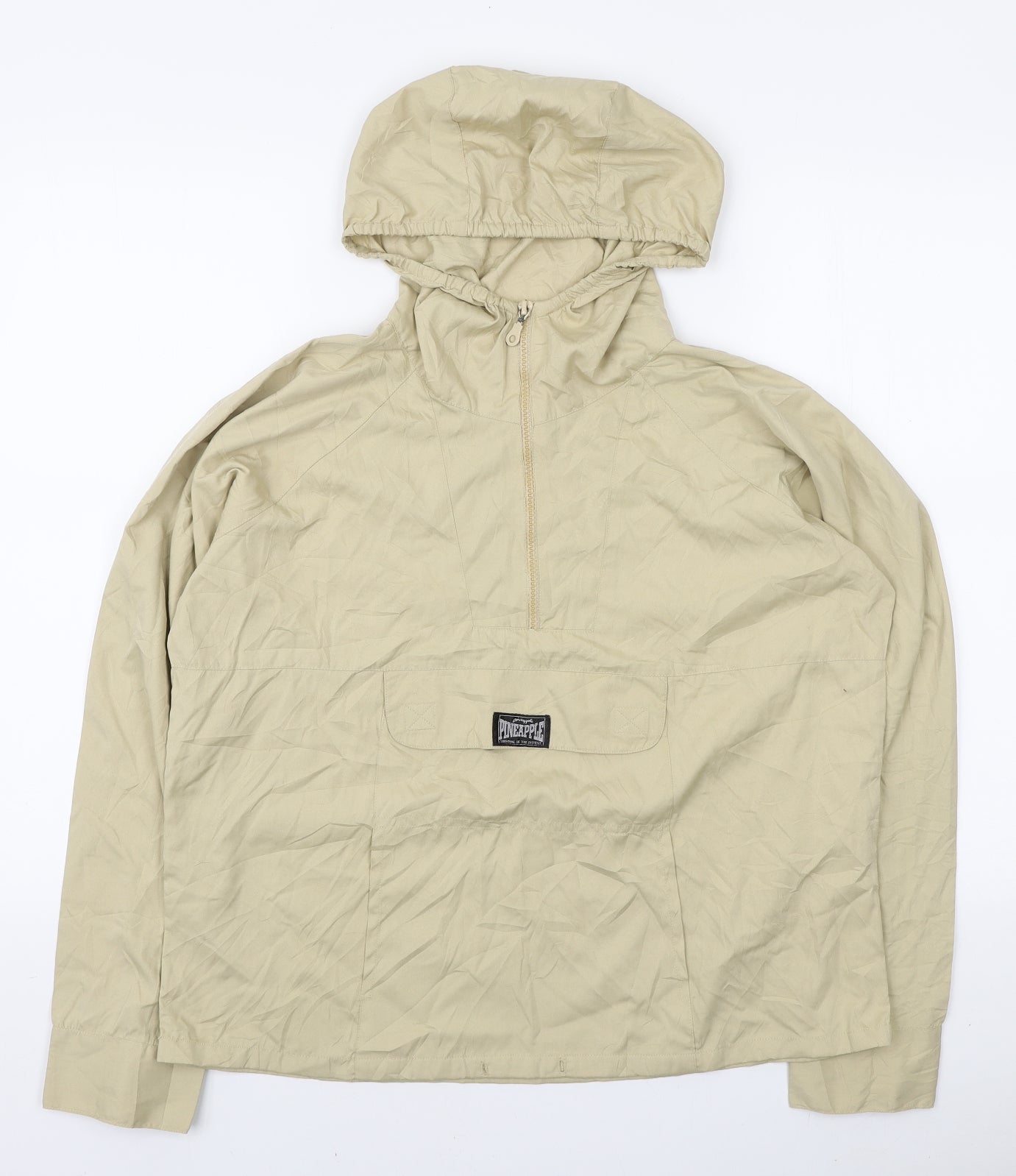 Pineapple Womens Beige Polyester Pullover Hoodie Size M Zip