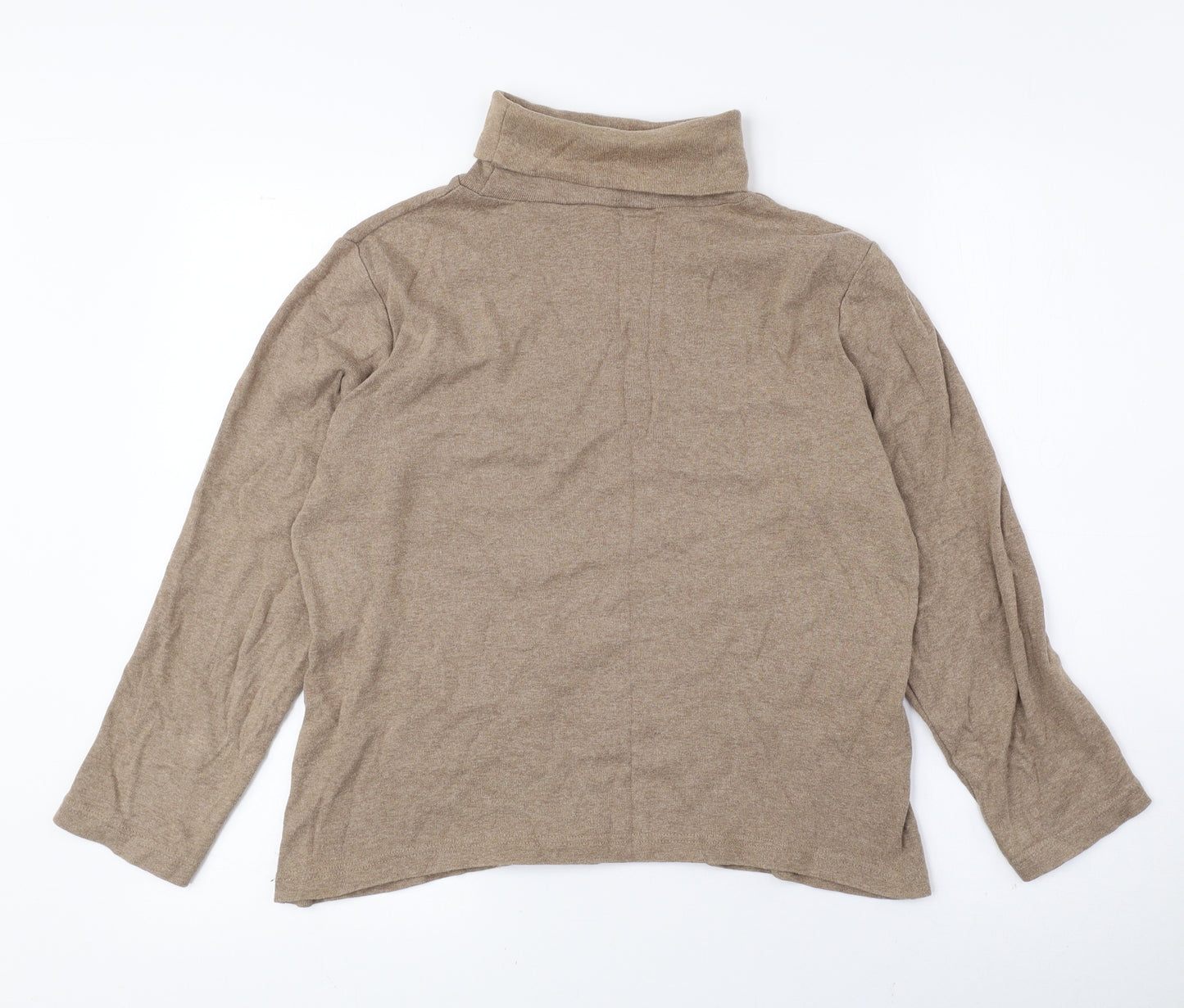 Emreco Womens Brown Roll Neck 100% Cotton Pullover Jumper Size 12