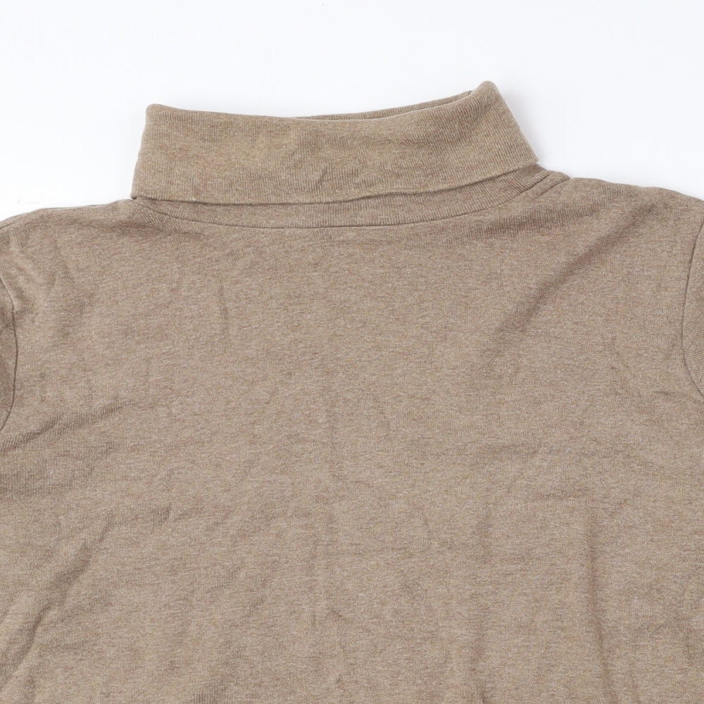 Emreco Womens Brown Roll Neck 100% Cotton Pullover Jumper Size 12