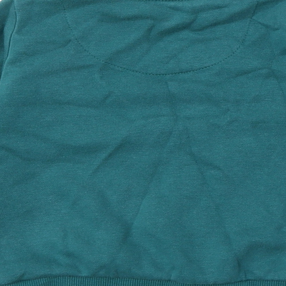 F&F Baby Green Cotton Pullover Jumper Size 6-9 Months Snap - Tiger