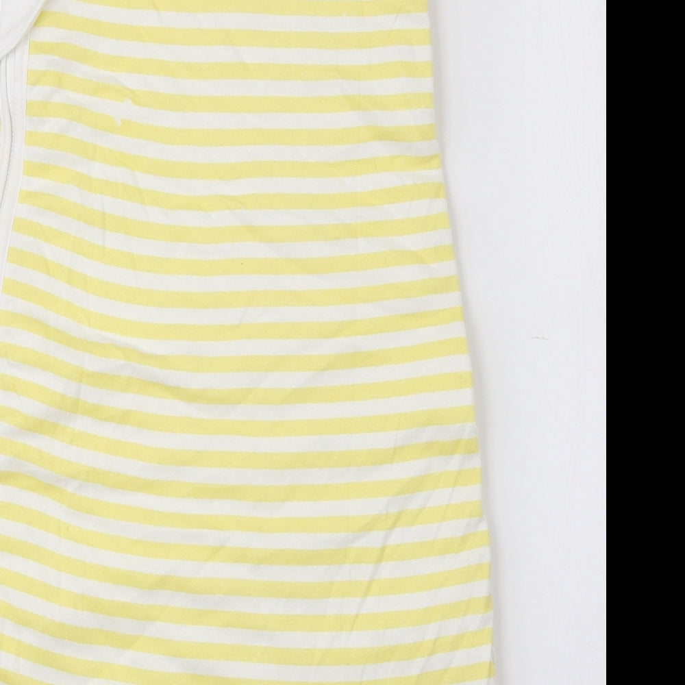 Disney Baby Yellow Striped Cotton Robe One Piece Size 0-3 Months Snap - Winnie The Pooh