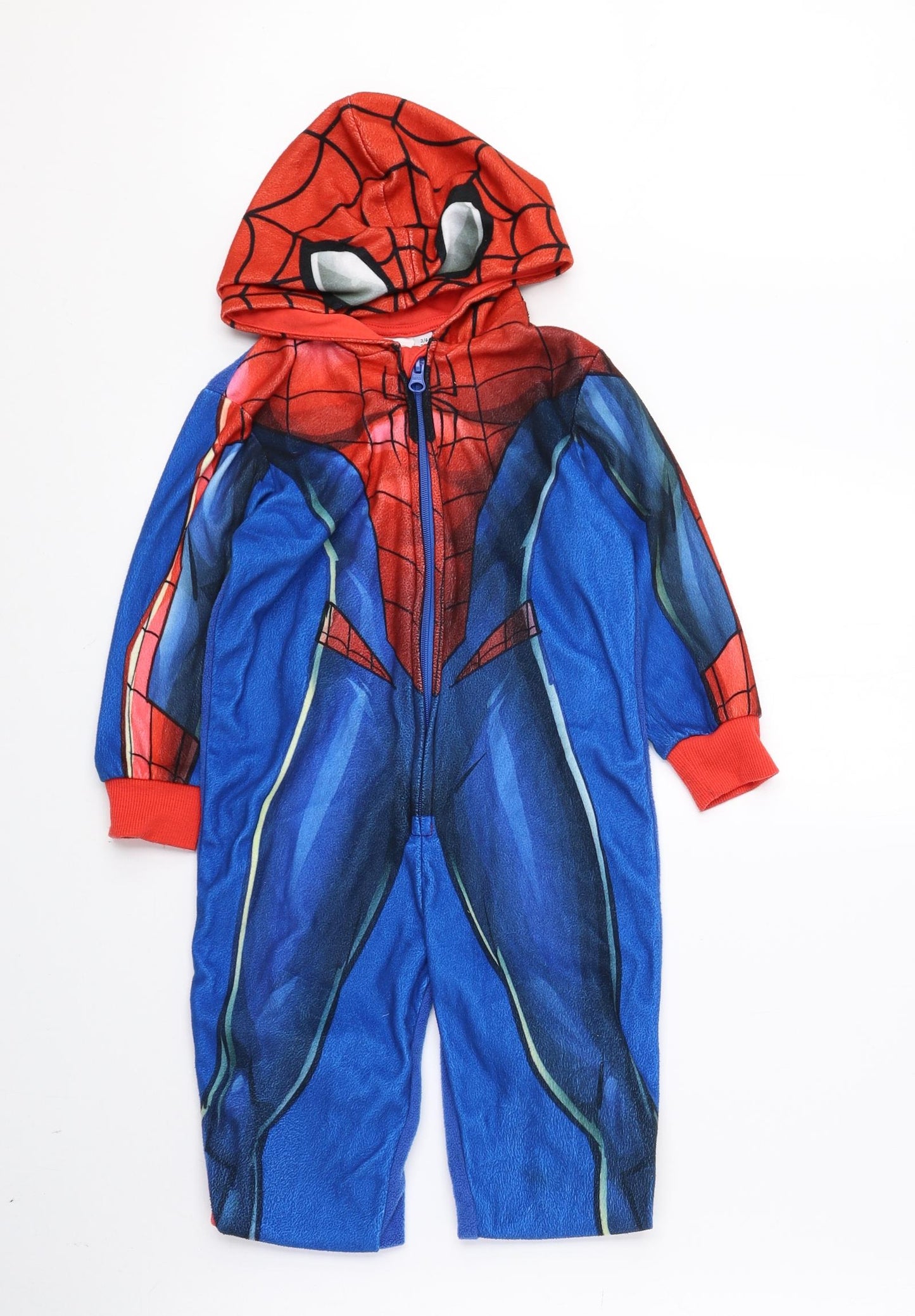 Marvel Boys Multicoloured Geometric 100% Polyester Nightshirt Size 3-4 Years Zip - Spiderman