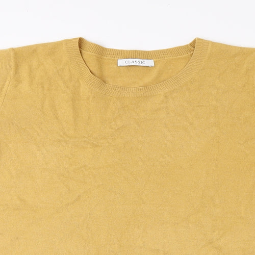 Classic Womens Yellow Acrylic Basic T-Shirt Size 18 Round Neck