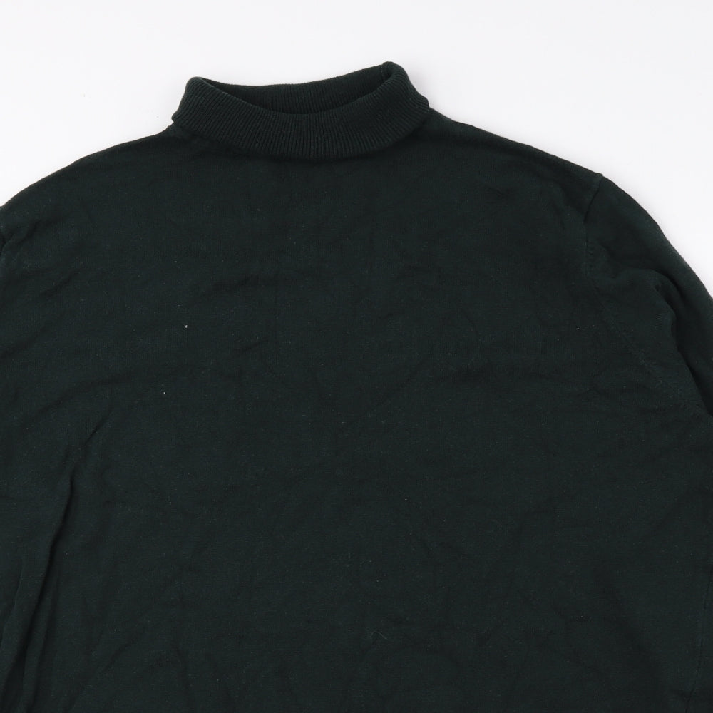 Primark Mens Green Roll Neck Cotton Pullover Jumper Size 2XL