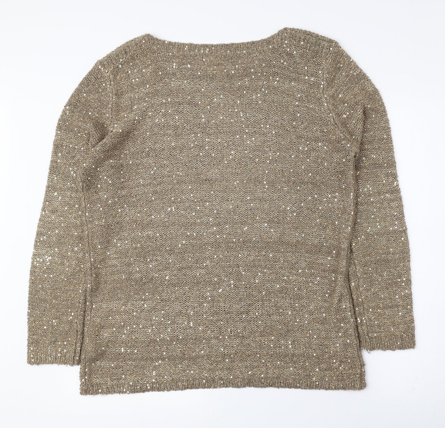 Atmosphere Womens Brown Boat Neck Acrylic Pullover Jumper Size 16