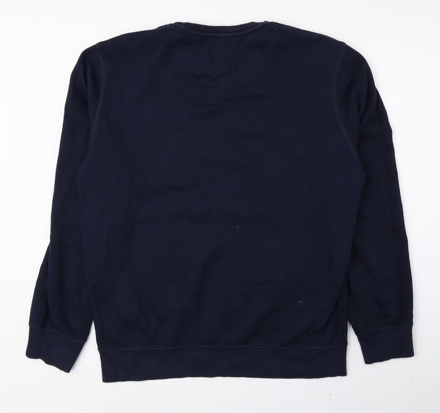 Easy Mens Blue Cotton Pullover Sweatshirt Size M
