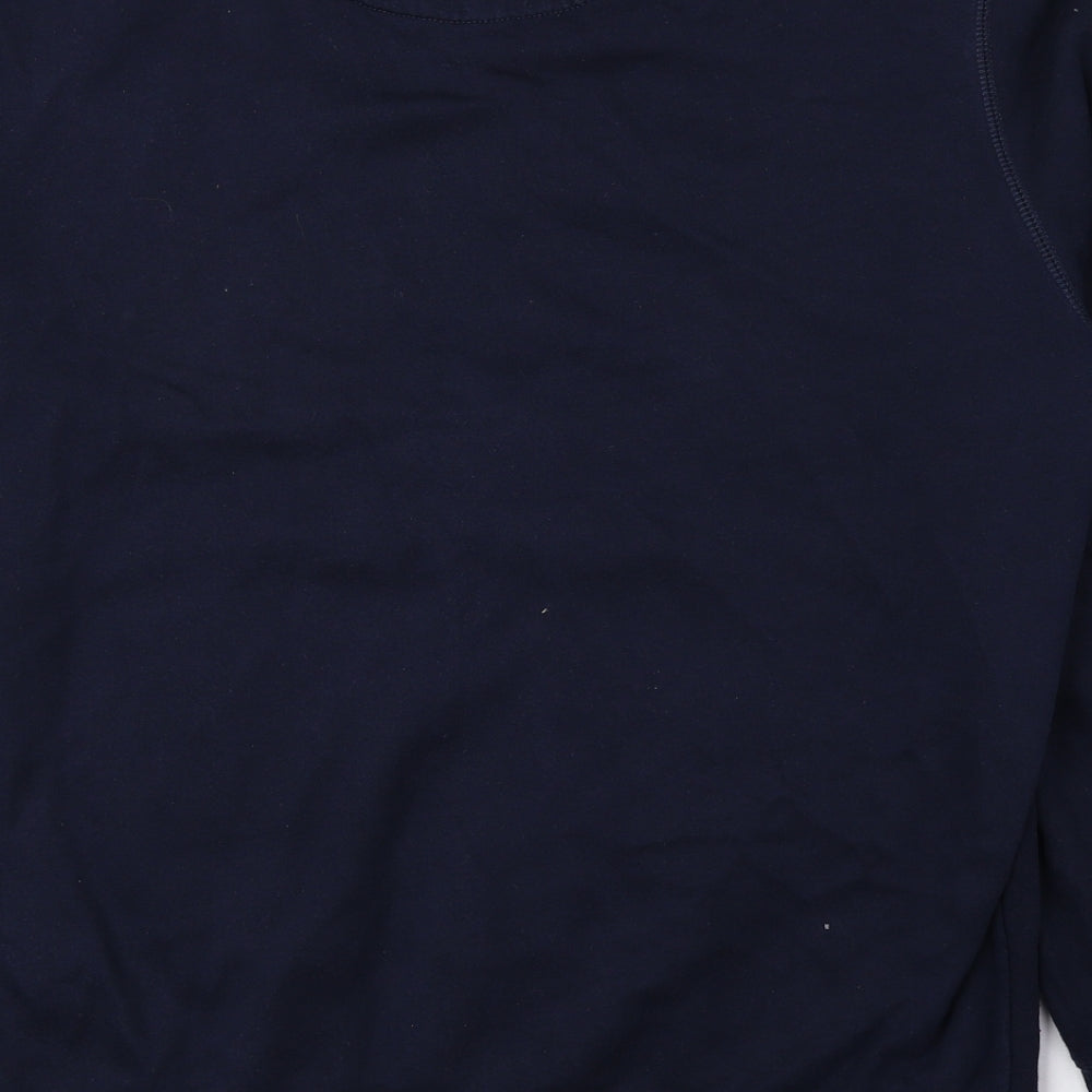 Easy Mens Blue Cotton Pullover Sweatshirt Size M