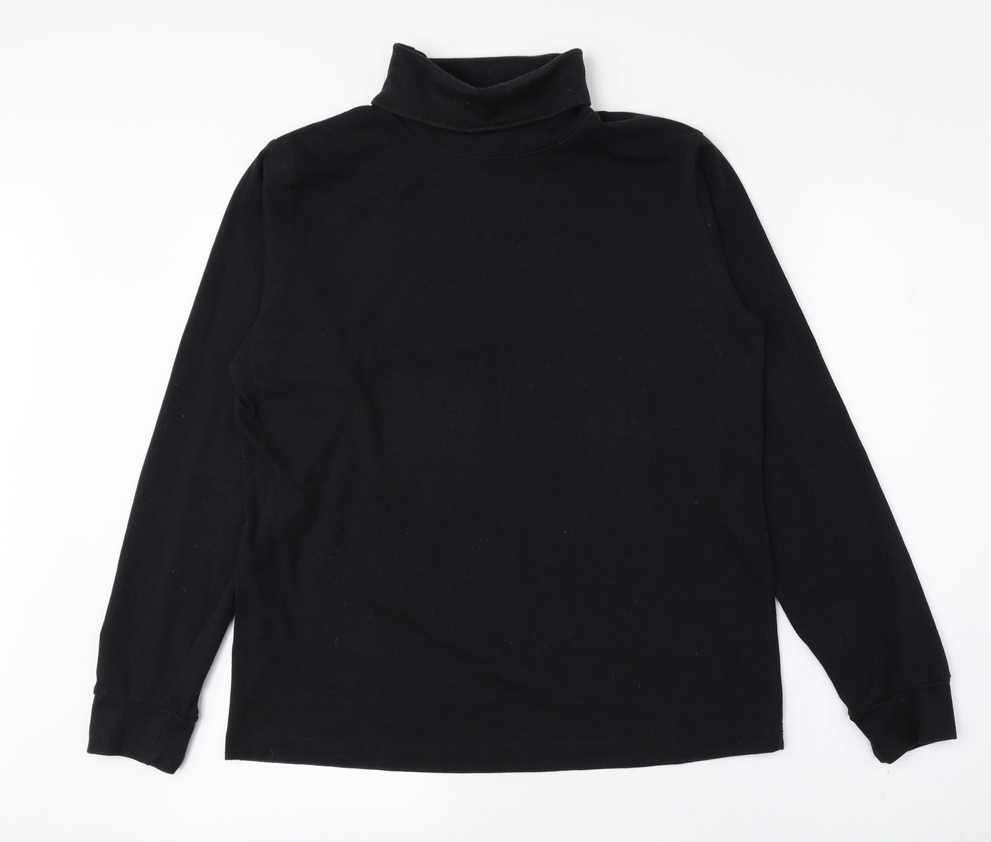 Crane Mens Black Roll Neck Polyester Pullover Jumper Size L