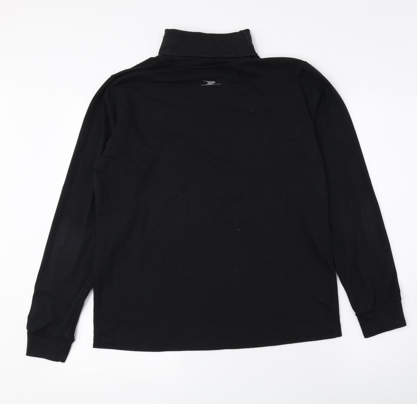 Crane Mens Black Roll Neck Polyester Pullover Jumper Size L