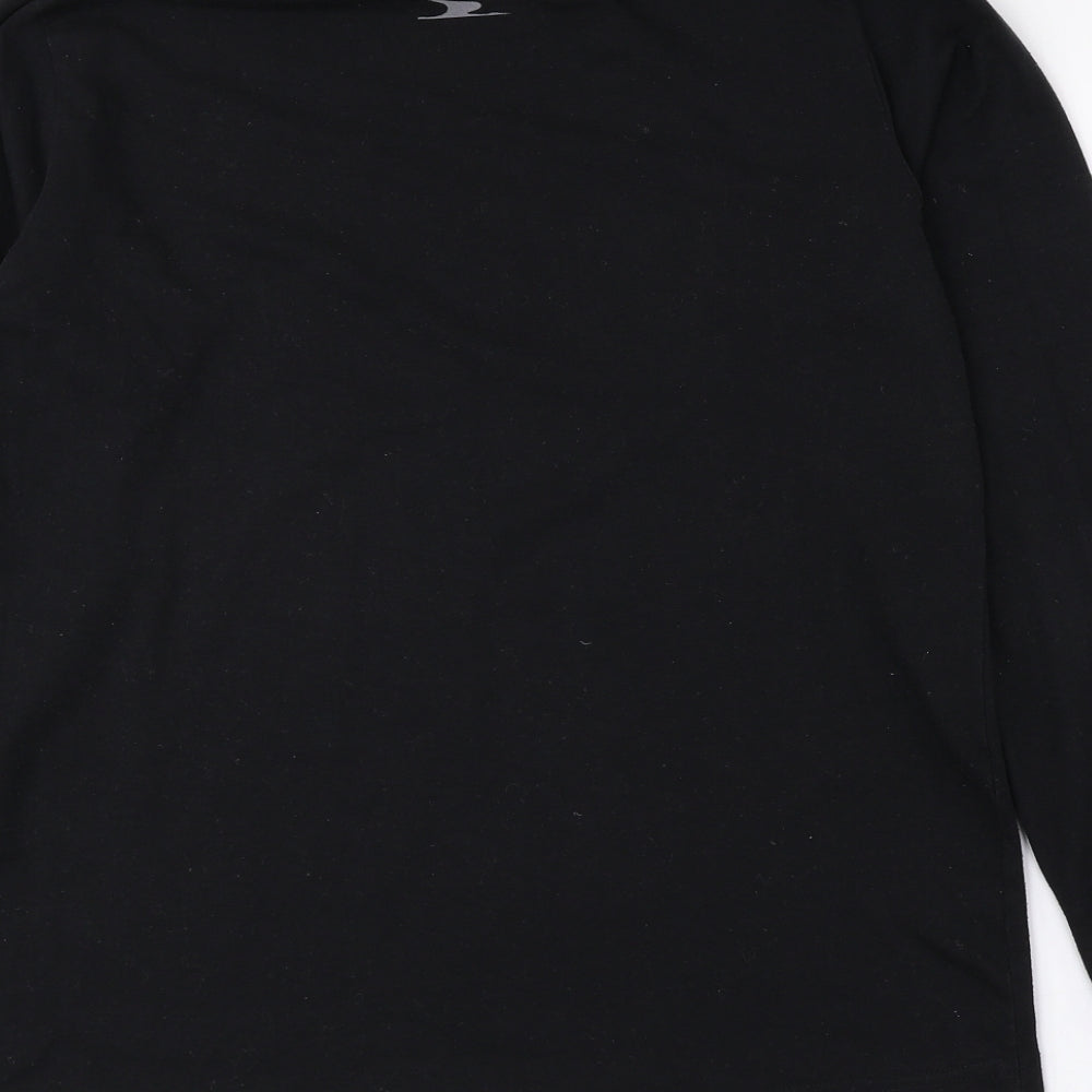 Crane Mens Black Roll Neck Polyester Pullover Jumper Size L