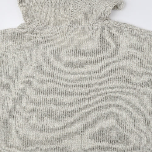 New Look Womens Ivory Acrylic Pullover Hoodie Size L Drawstring