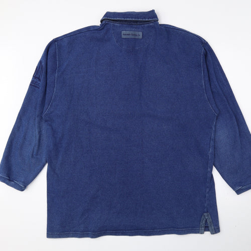 Salcombe Clothing Company Mens Blue 100% Cotton Polo Size XL Collared Button