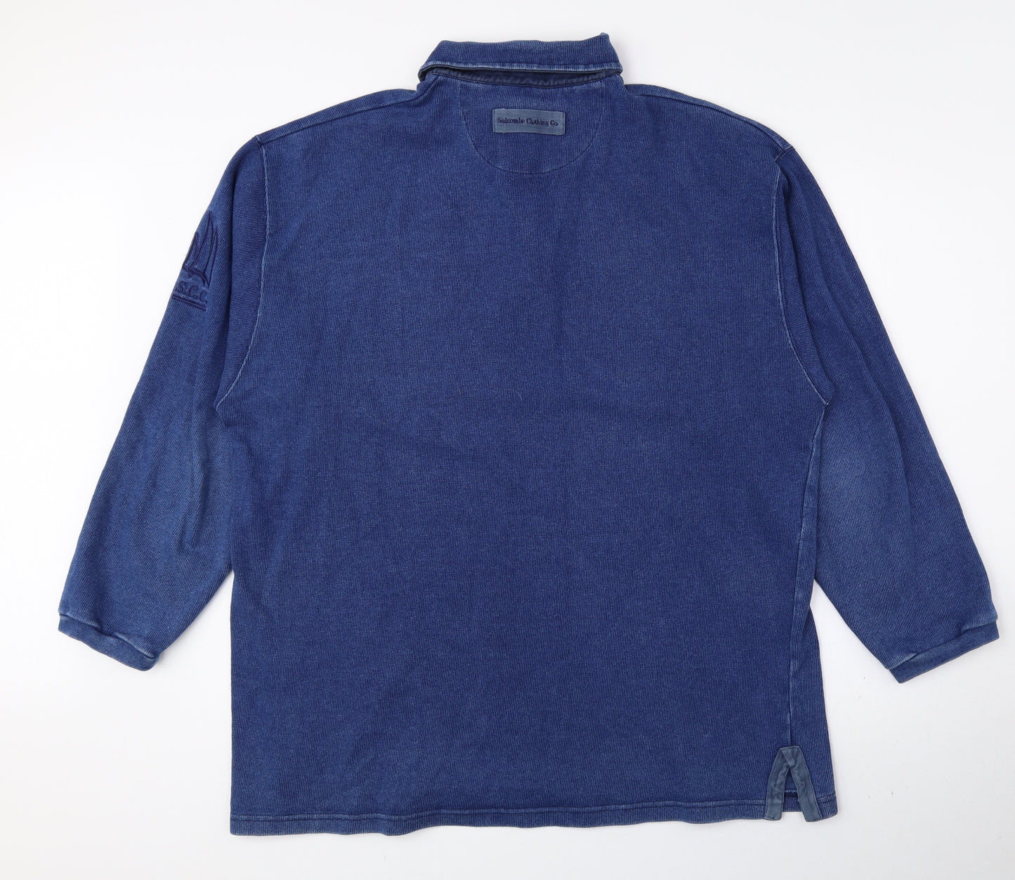 Salcombe Clothing Company Mens Blue 100% Cotton Polo Size XL Collared Button