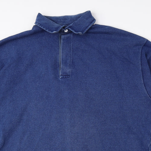 Salcombe Clothing Company Mens Blue 100% Cotton Polo Size XL Collared Button