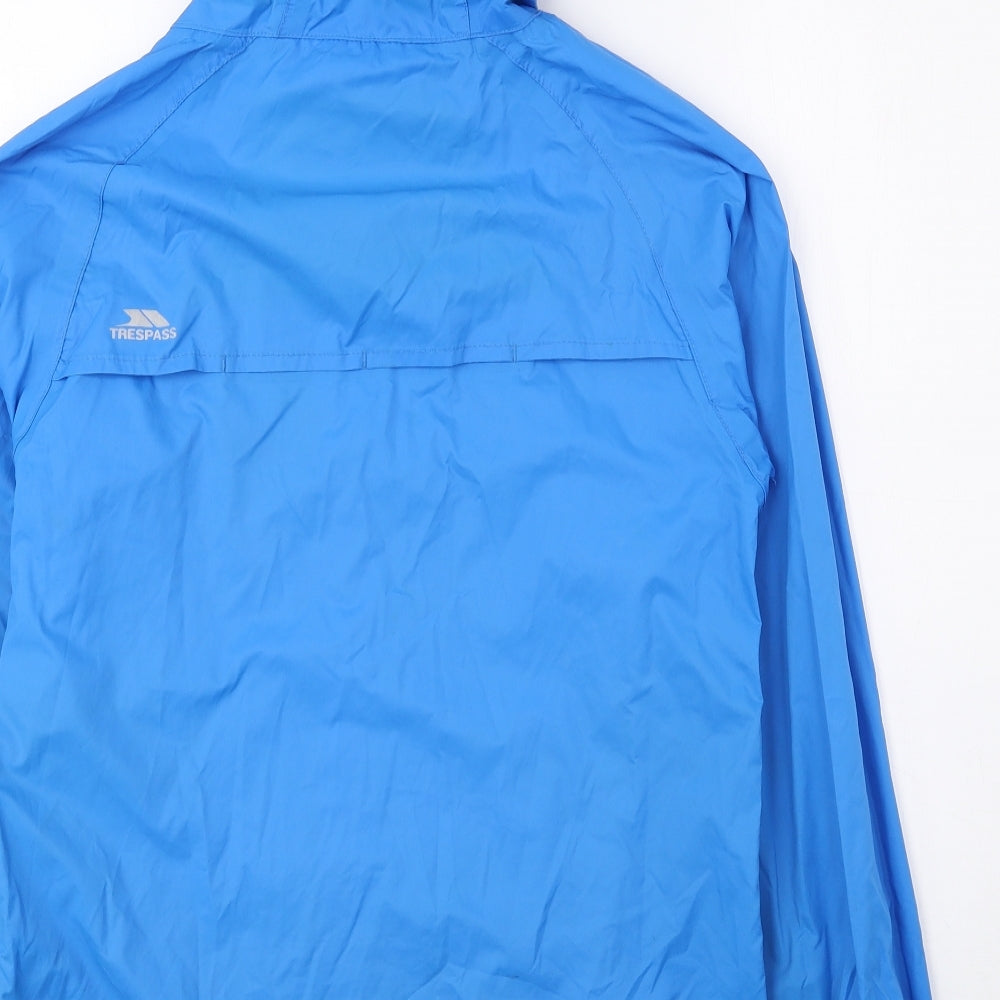Trespass Girls Blue Rain Coat Coat Size 11-12 Years Zip