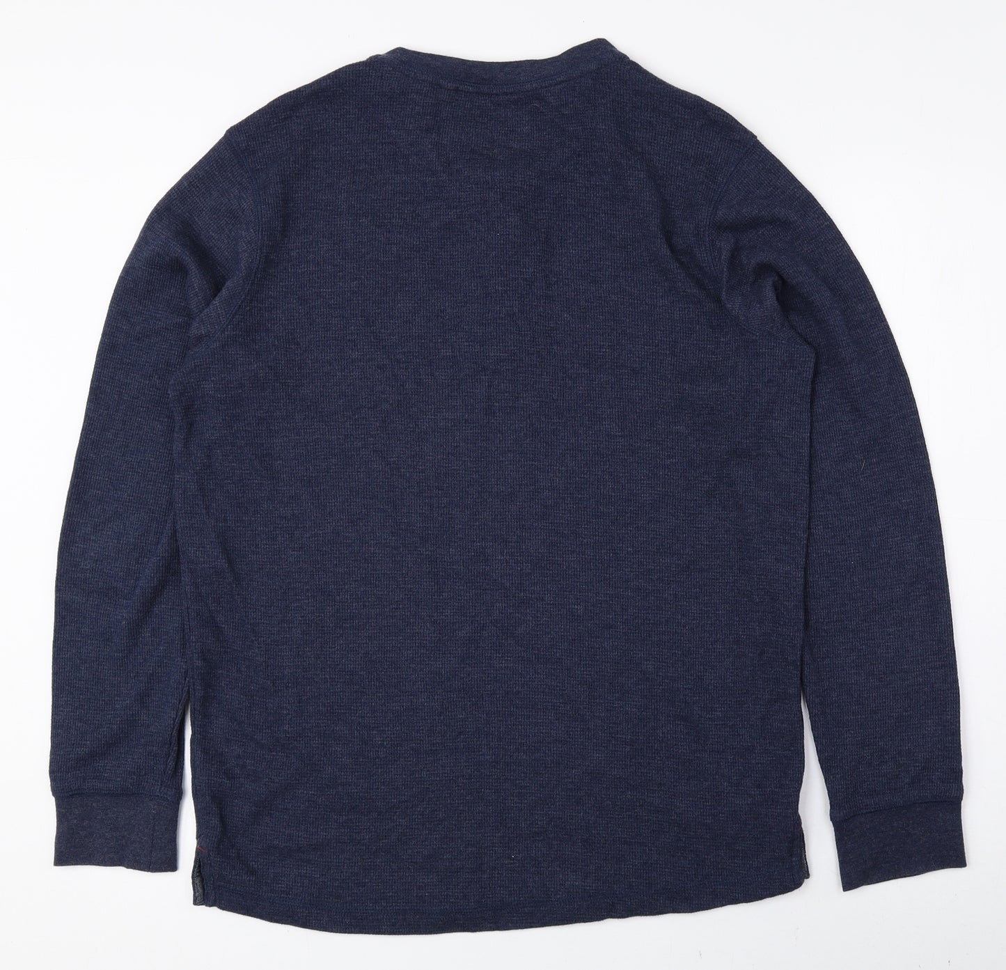Avenue Mens Blue Crew Neck Cotton Pullover Jumper Size L