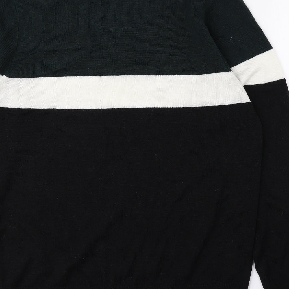 Brave Soul Mens Multicoloured Crew Neck Striped Acrylic Pullover Jumper Size L