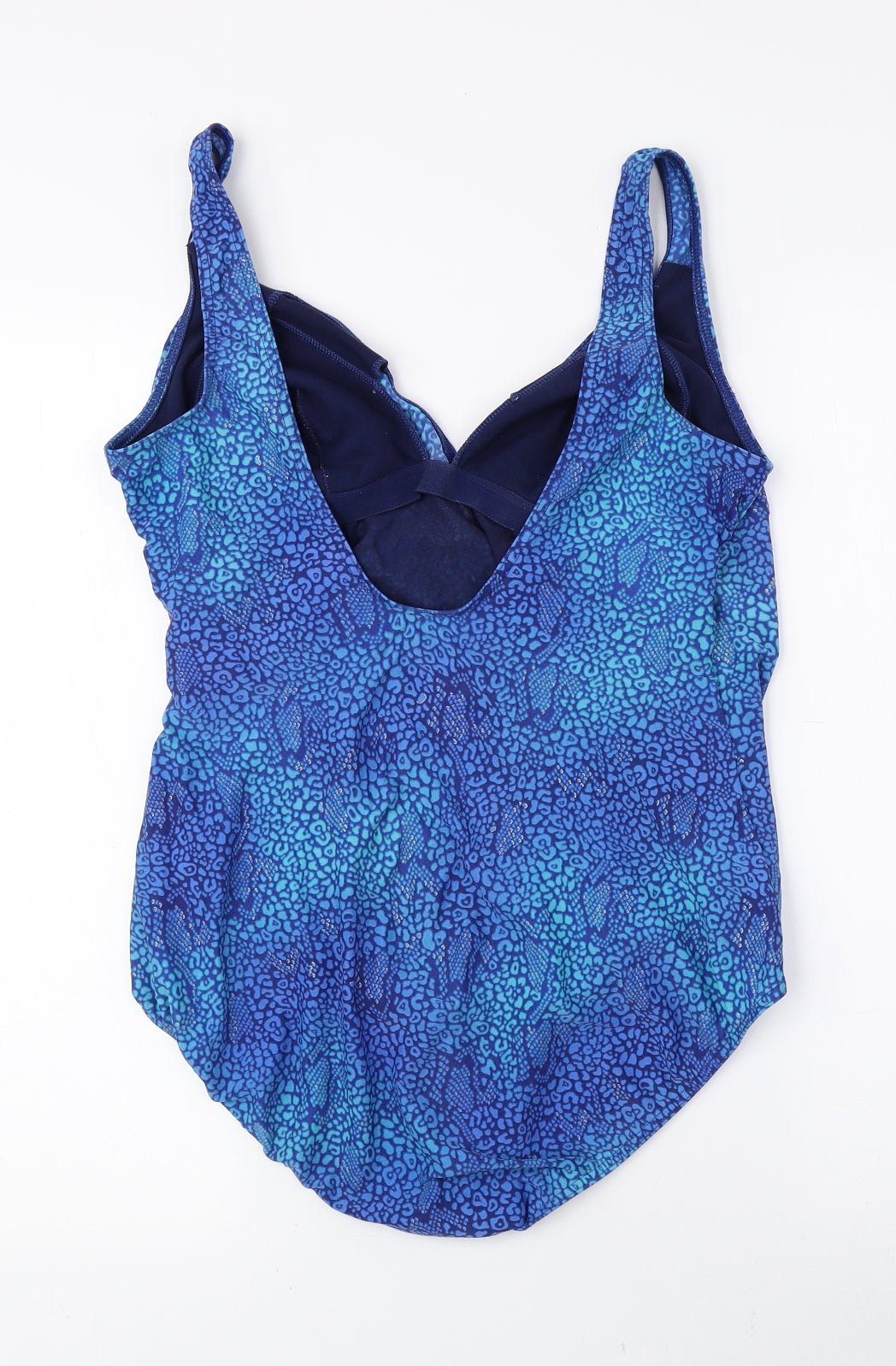 Marks and Spencer Womens Blue Geometric Polyamide One Piece Size 16