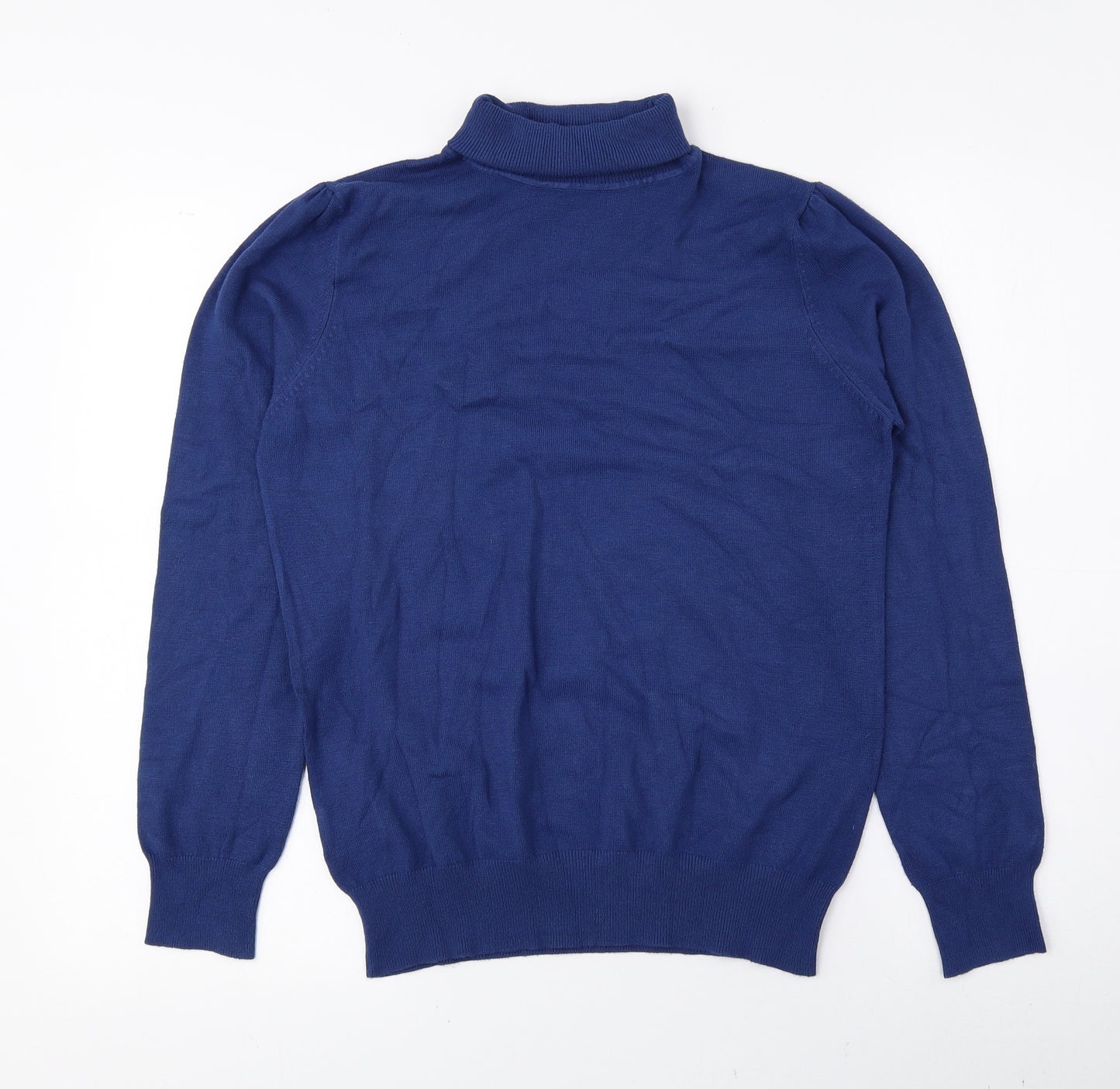 Papaya Womens Blue Roll Neck Viscose Pullover Jumper Size 14