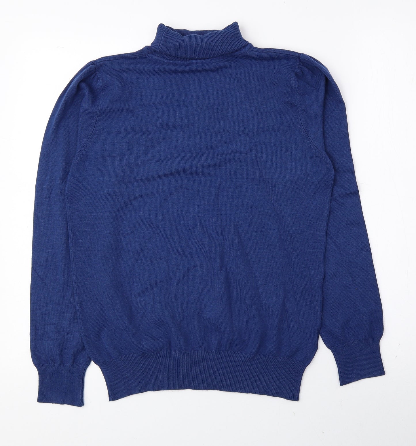 Papaya Womens Blue Roll Neck Viscose Pullover Jumper Size 14