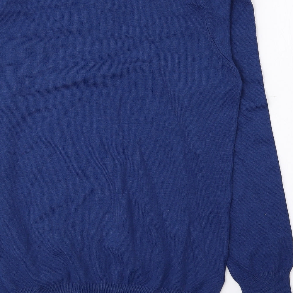 Papaya Womens Blue Roll Neck Viscose Pullover Jumper Size 14
