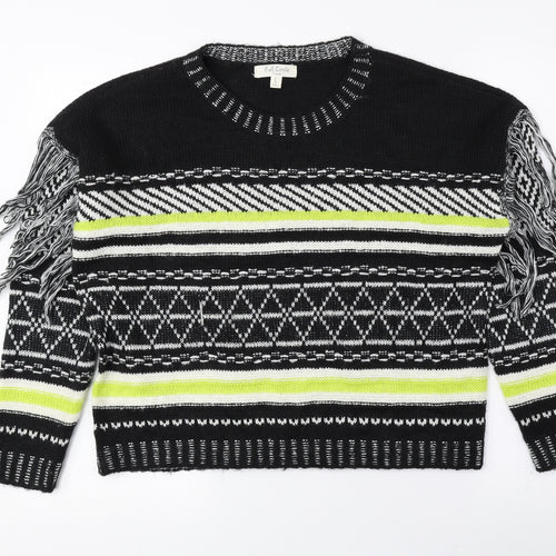 Full Circle Womens Multicoloured Crew Neck Geometric Acrylic Pullover Jumper Size L