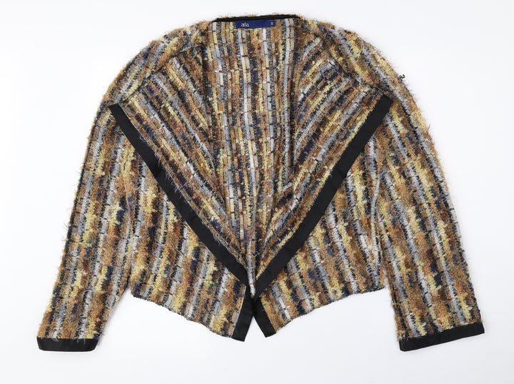 Aria Womens Multicoloured V-Neck Polyamide Cardigan Jumper Size 16