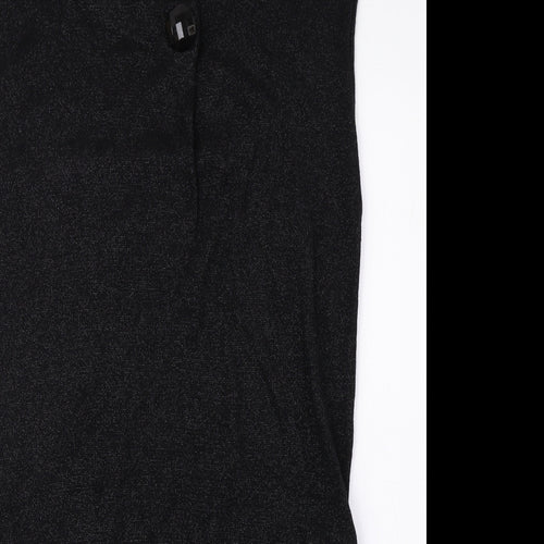 Per Una Womens Black Viscose Jumper Dress Size 10 Crew Neck Pullover